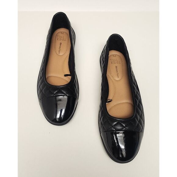 Time and Tru Cap Toe Quilted Ballet Flats Black Size 7.5 - Picture 5 of 10